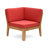 5 Seater Acacia Wood Sectional Armless Sofa Set, Teak+Red