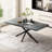 Retro Rectangular Stretch Dining Table, Stylish Simple Metal Dining Chair, Combination Set-2010337342
