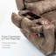 Fauteuil inclinable surdimensionné avec repose-pieds allongé - Fauteuil inclinable électrique pour personnes âgées avec massage thermique - Porte-gobelets de rangement à bras rabattable 350 lb-102394821