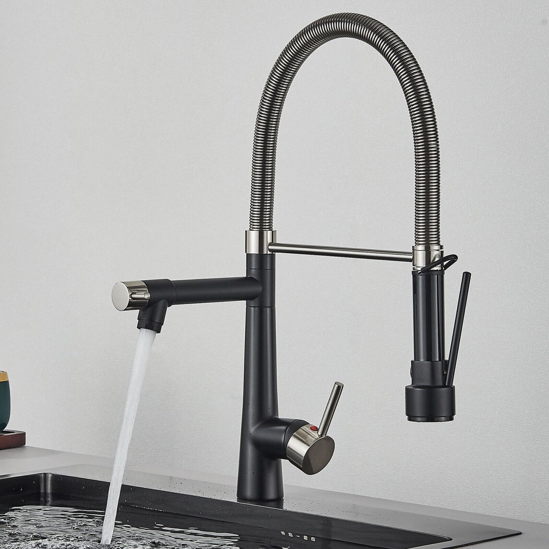 Black kitchen faucet 360° retractable shower faucet mixer tap