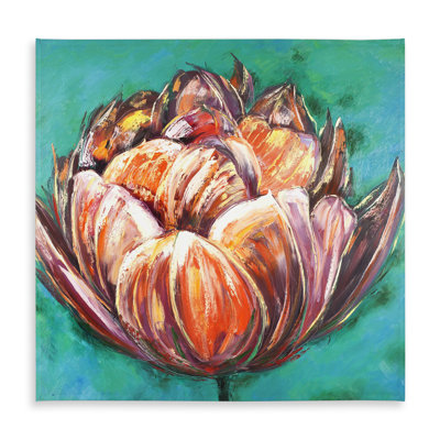 Orange Floral Tablecloth - Abstract Double Tulips | Indoor/Outdoor