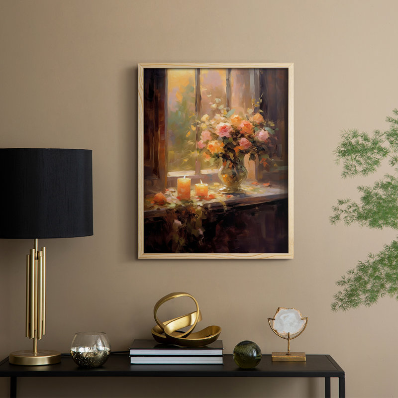 Reproduction encadrée FLORAL Series DCCLV III - bois massif, Naturel, H 11 po x l 9 po