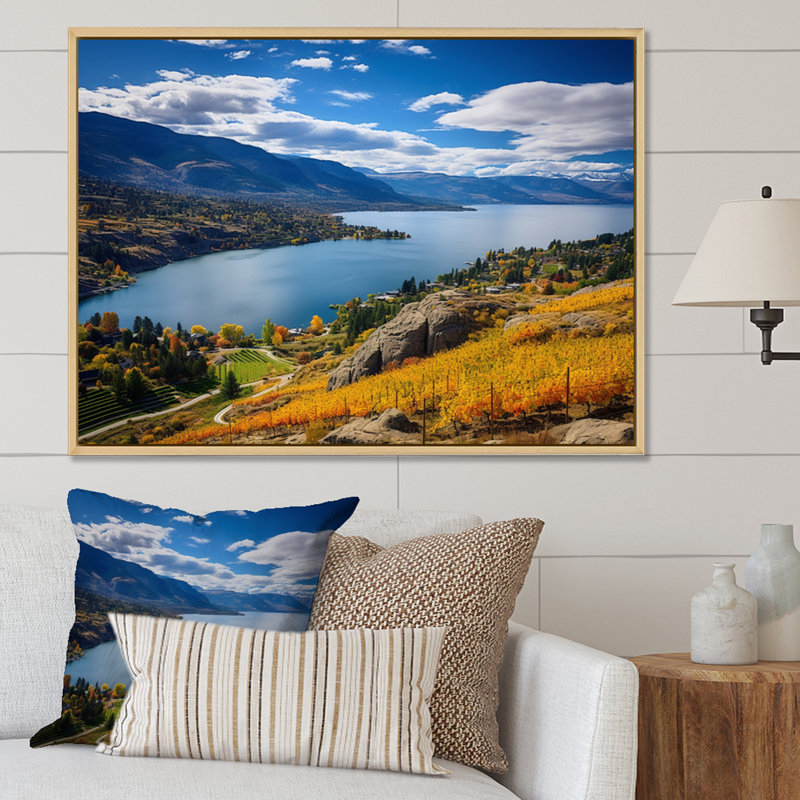 Impression sur toile Berman Canada Okanagan Serenity I, Cadre naturel flottant, H 16 po x l 32 po x P 1 po