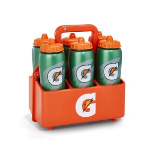 Gatorade Sports 6 Pack w/Carrier 32 oz Tritan Plastic Water Bottle (Set of 6)
