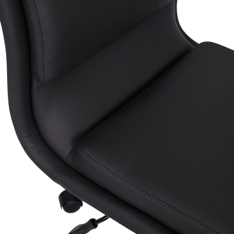 Mid-Back Armless Office Task Chair with Metal 5-Star Base, Black