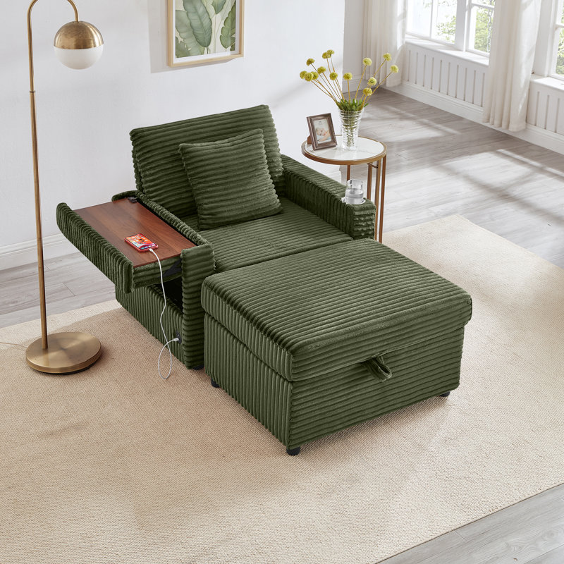Canapé confortable moelleux en velours côtelé, Vert