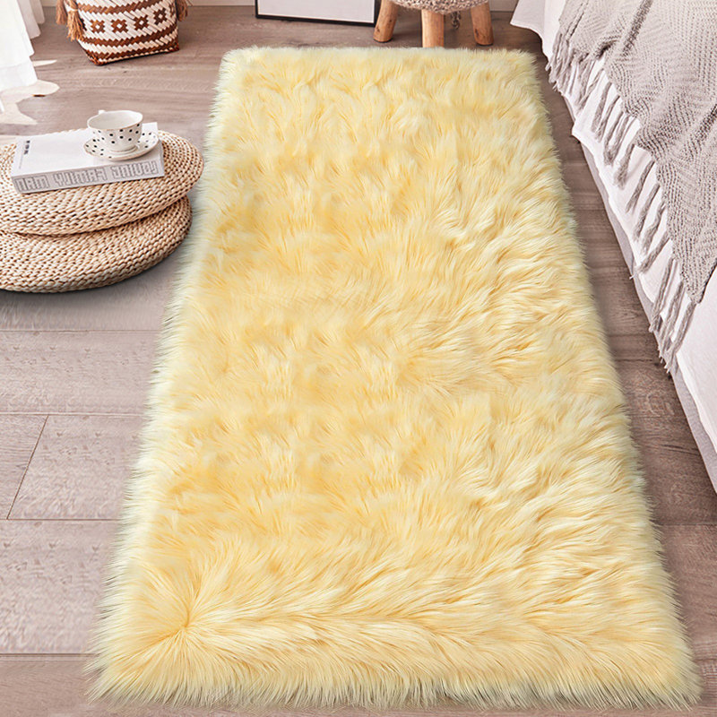 Faux Sheepskin Indoor Rug, Runner 2' x 6'