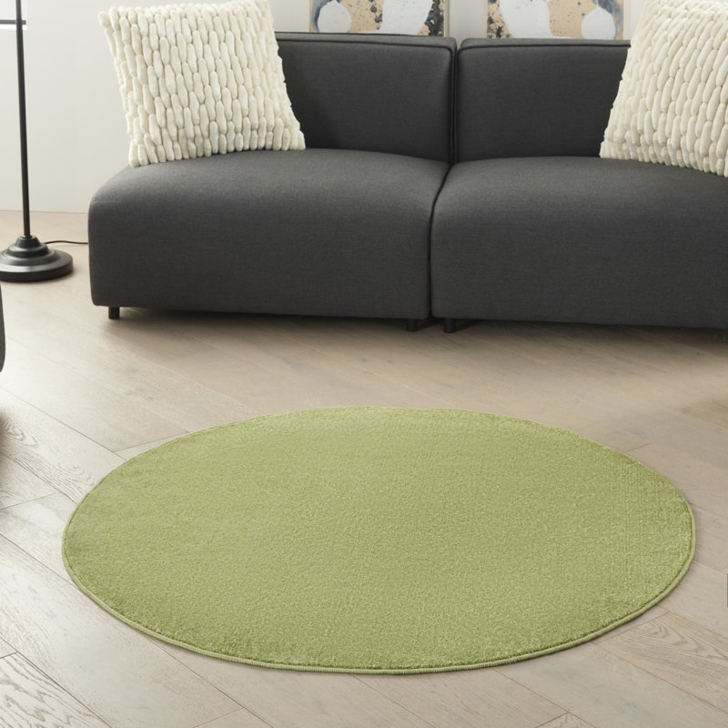 Tapis d'intérieur extérieur antidérapant rond 4 pi x 4 pi vert