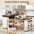 74" Kitchen Island Center With Extendable Drop Leaf Dining Table,Modern Farmhouse Prep Station With Storage-1728980524