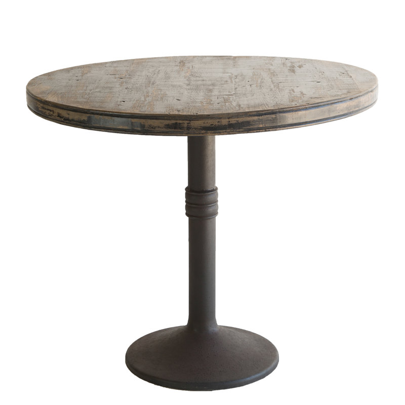 Oryana Pine Round Table, Counter Height (36" Height), Medium Gray