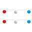 Lanterne en papier 10 points rouge blanc et bleu du 4 juillet avec fil blanc de 8,5 pi