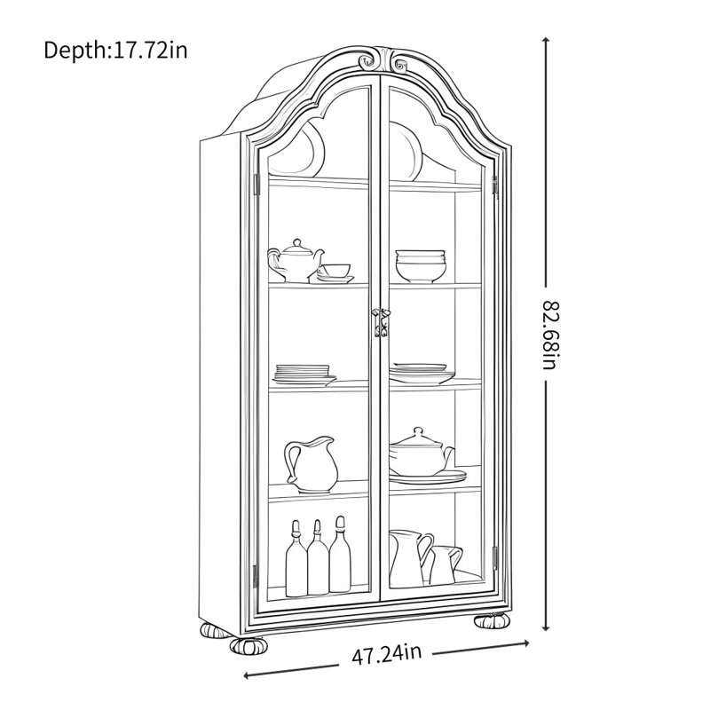 French Retro Design Display Cabinet