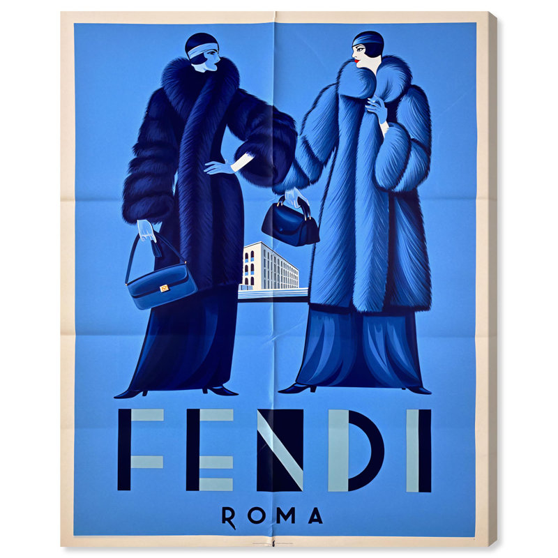 Impression rétro sur toile, élégance fourrure par Art Remedy, 36" H x 30" W, Toile tendue avec châssis