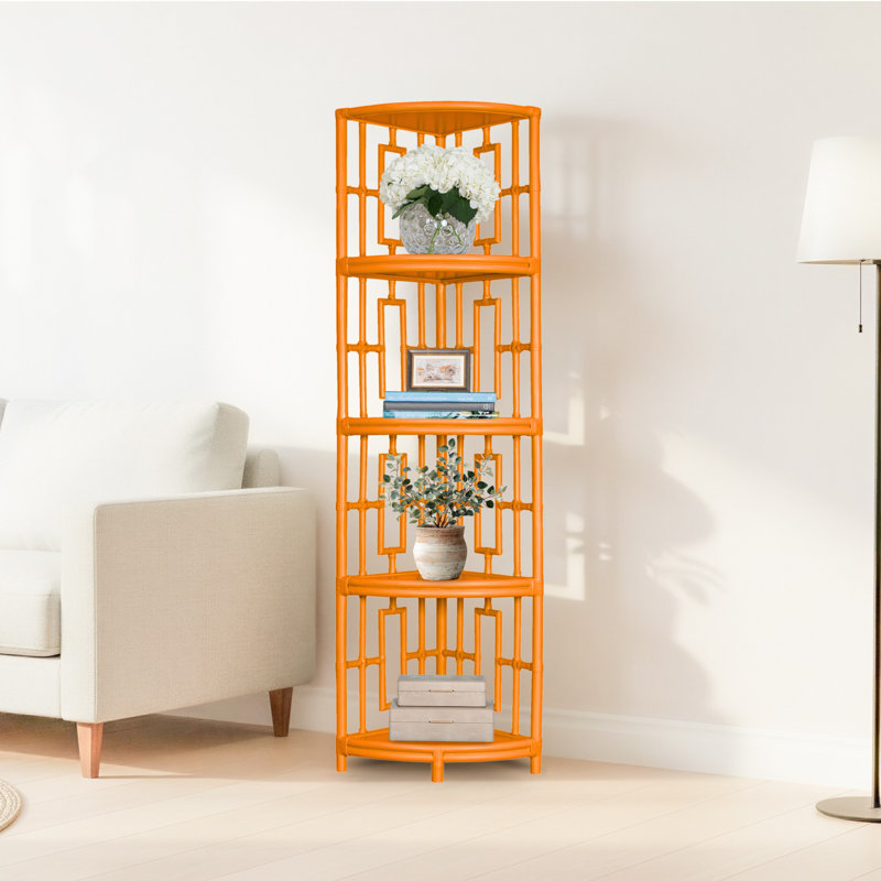 Manley Corner Bookcase, Citrus Orange