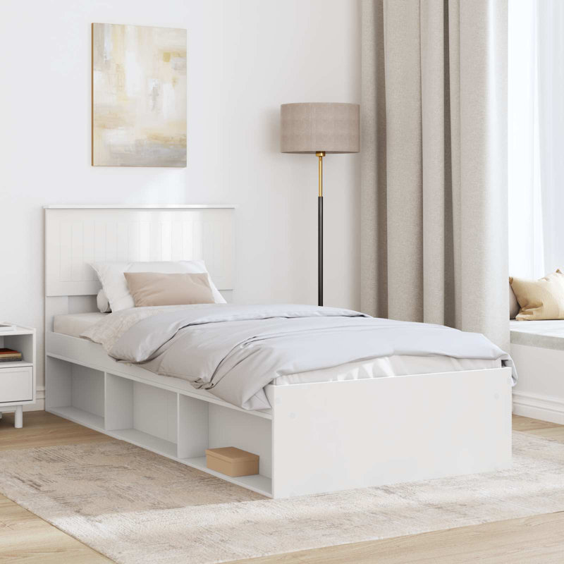 Solid Wood Bed, Single (3'), White