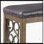 Banc en cuir synthétique noir et cerisier vieilli Raphaela
