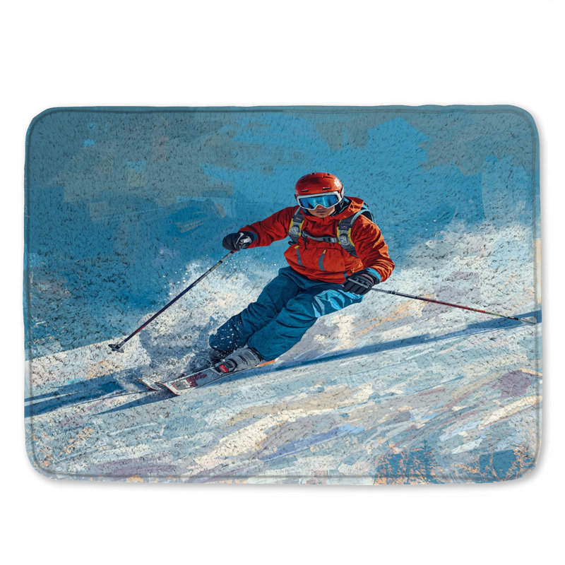 Tapis de bain Skier In Action, L 24 po x L 17 po