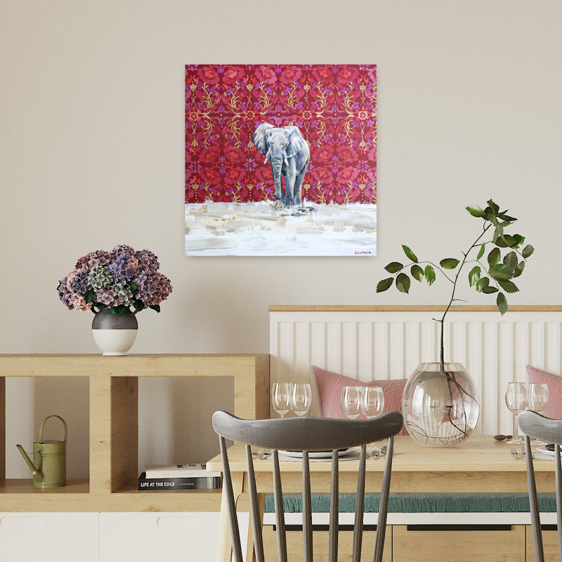 Éléphant, art contemporain de la faune, H 18 po x l 18 po