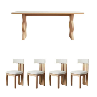 Wavy feet sintered stone dining table set