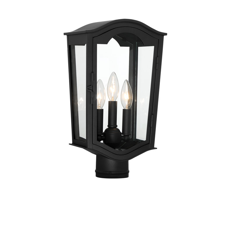 Tête de lanterne câblée à 1 lumière noire H 15,75 po Kaeron