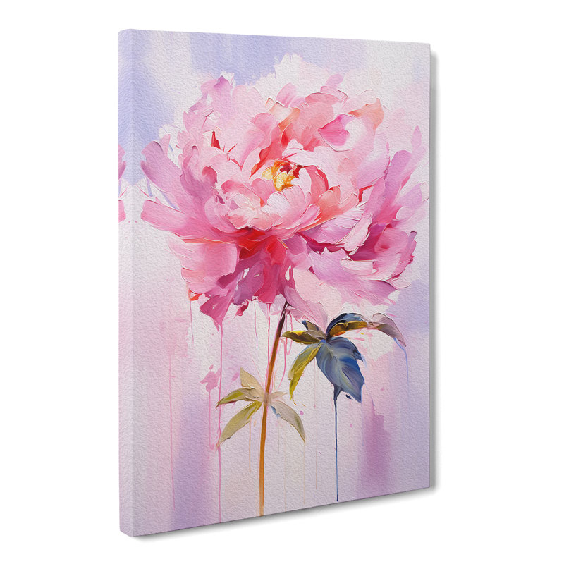 Peony Flower Gestural No.2 - Wrapped Canvas Print, 50cm H x 35cm W x 3cm D