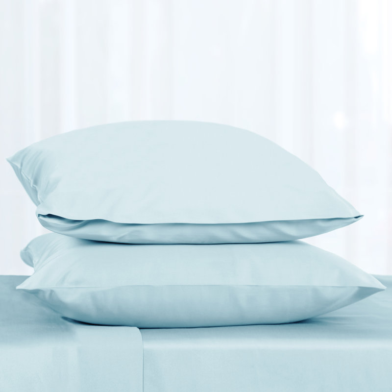 100% Cotton Sateen Pillowcase Envelope Pillowcases Set, Queen Pillowcase, Ice Flow