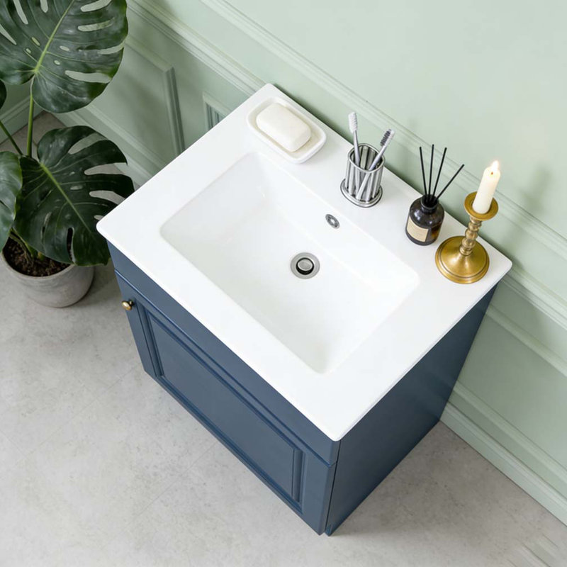 Meuble-lavabo de 20 po avec lavabo, Bleu