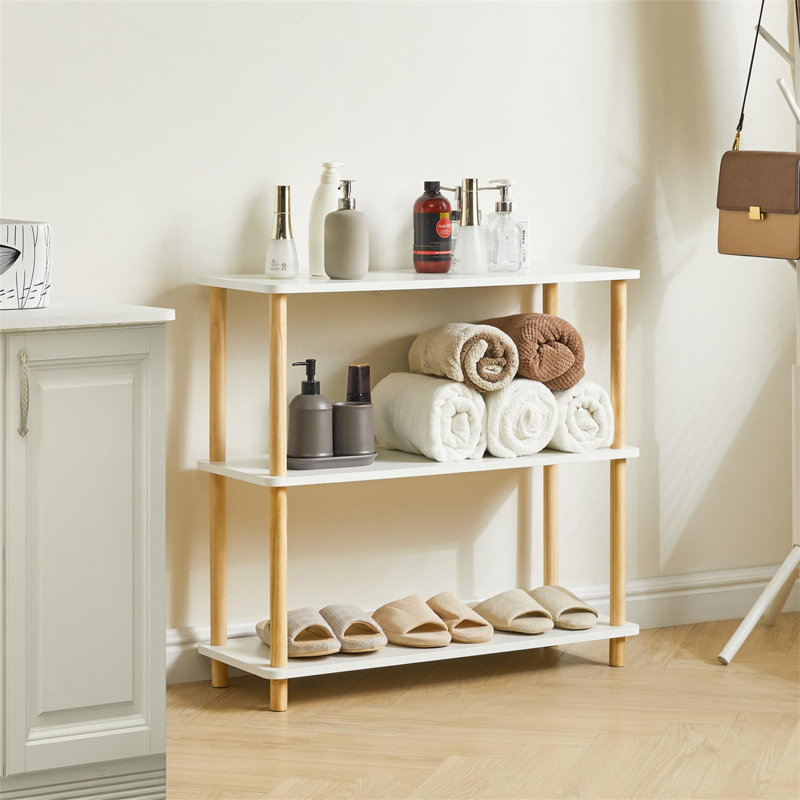 Aryssa 80cm W Standard Bookcase, (3 Shelves) 74.5cm H x 80cm W x 30cm D