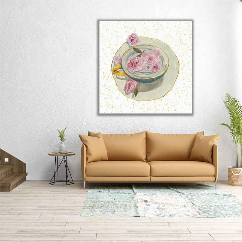 Après-midi thé III - reproduction d'art sur toile, H 24 po x l 24 po