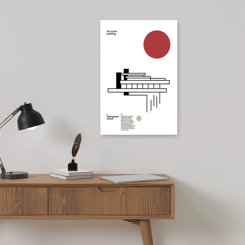Iconic Modern Building Abstract Contemporary Geometric Architecture Wall Art Print 1 Piece Wrapped Canvas Wall Art