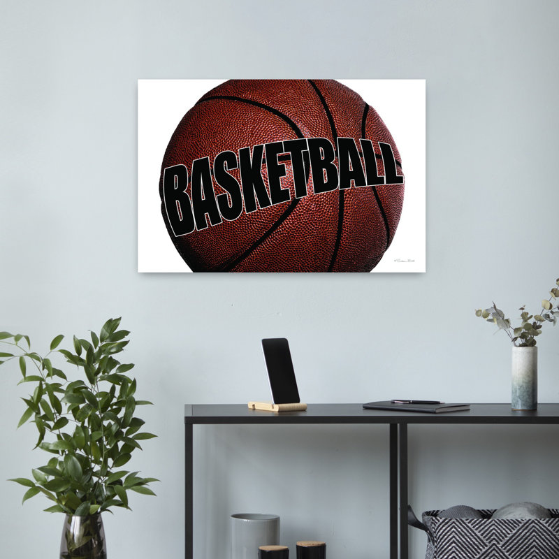 Basketball, art contemporain hivernal, H 16 po x l 24 po