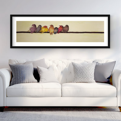 Bird family - Framed Matted Print for Home Decor
