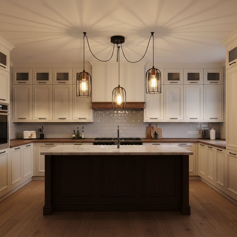 Maxton 3-Light Unique Cage Cluster Chandelier