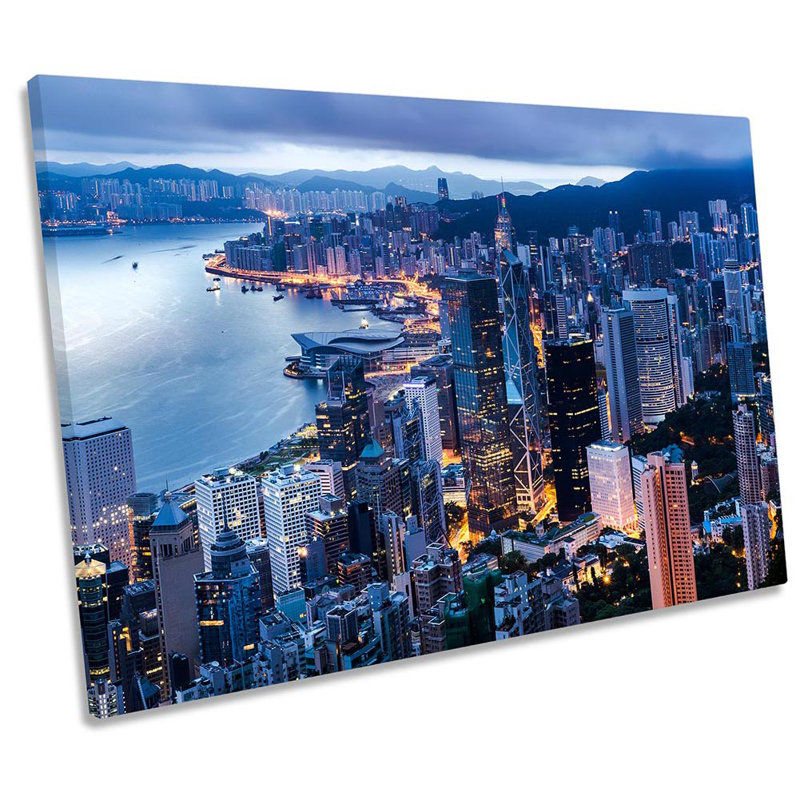 Hong Kong City Skyline - Wrapped Canvas Print, 40.6cm H x 61cm W 