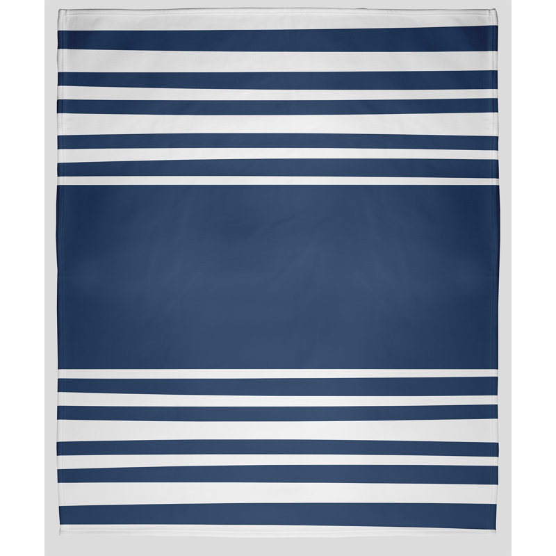 Jeté en molleton Stripe A Balance, L 60 po x L 80 po, 1.95, Marine