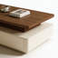 Table basse de 51 po rectangulaire en bois avec rangement, table basse Mid-Century moderne à 4 tiroirs