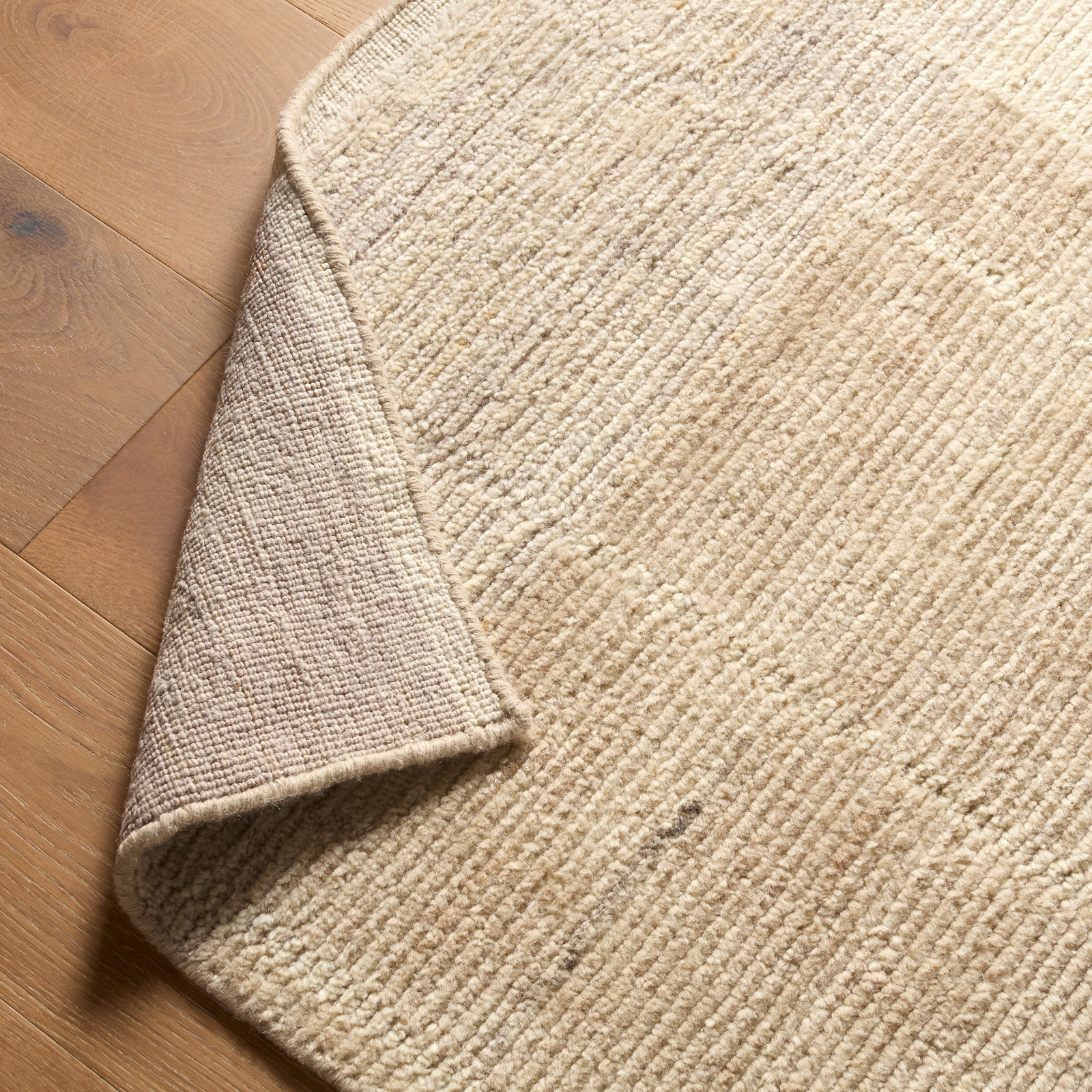 Nona Tan Hand-Woven Striped Rug, Rectangle 10' x 14'