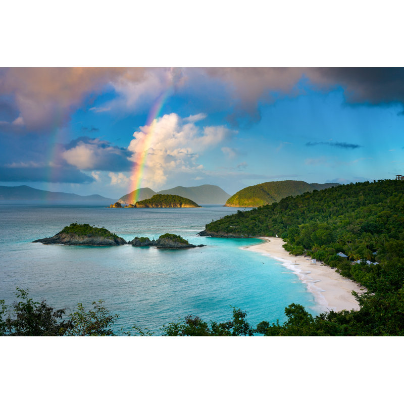 Trunk Bay Rainbow by Cdwheatley - Wrapped Canvas Print, 30cm H x 46cm W