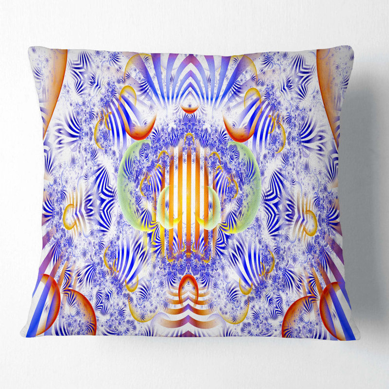 Magical Fairy Pattern - Abstract Printed Pillow, 18" x 18", Blue, Throw Pillow