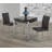 Denise Extendable Glass Top Metal Base Dining Table