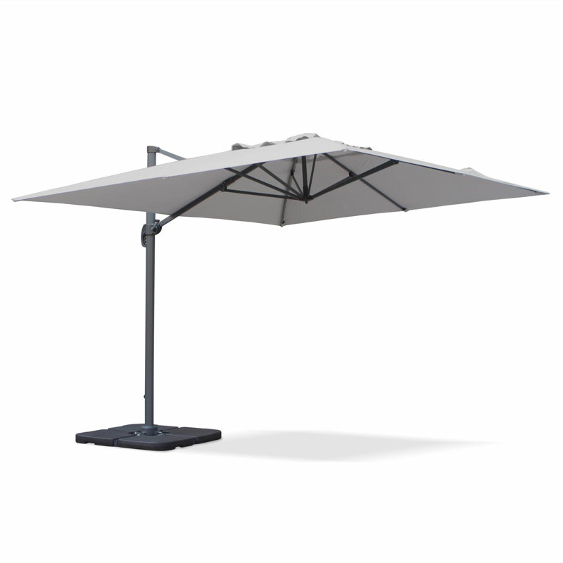 Alaisia 300 cm W Cantilever Parasol with Crank Lift, 260cm H x 300cm W x 300cm D, Brown