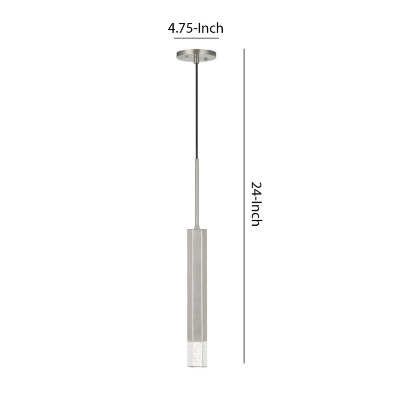 Luminaire suspendu cylindrique à 1 lumière DEL Tonio, Gris