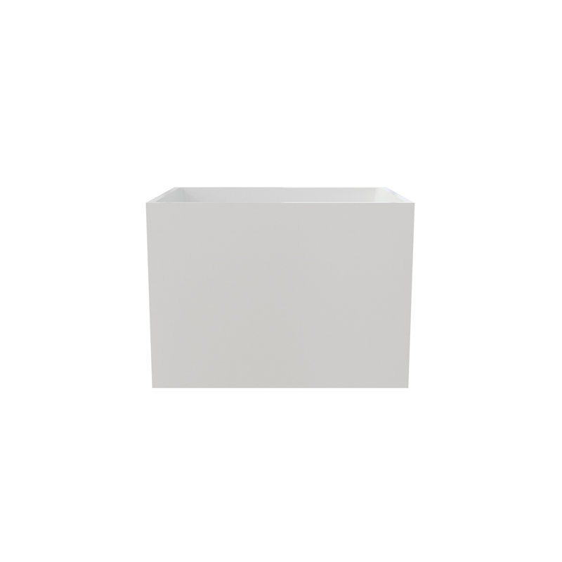 Baignoire autoportante de 35 po en acrylique, forme rectangulaire, blanc (blanc)