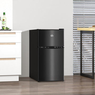 3.2 Cu.Ft Mini Fridge With Freezer, Door Compact Refrigerator With Adjustable Thermostat, Shelf And Reversible Door For Bedroom, Dorm, Home Office, Energy Efficient