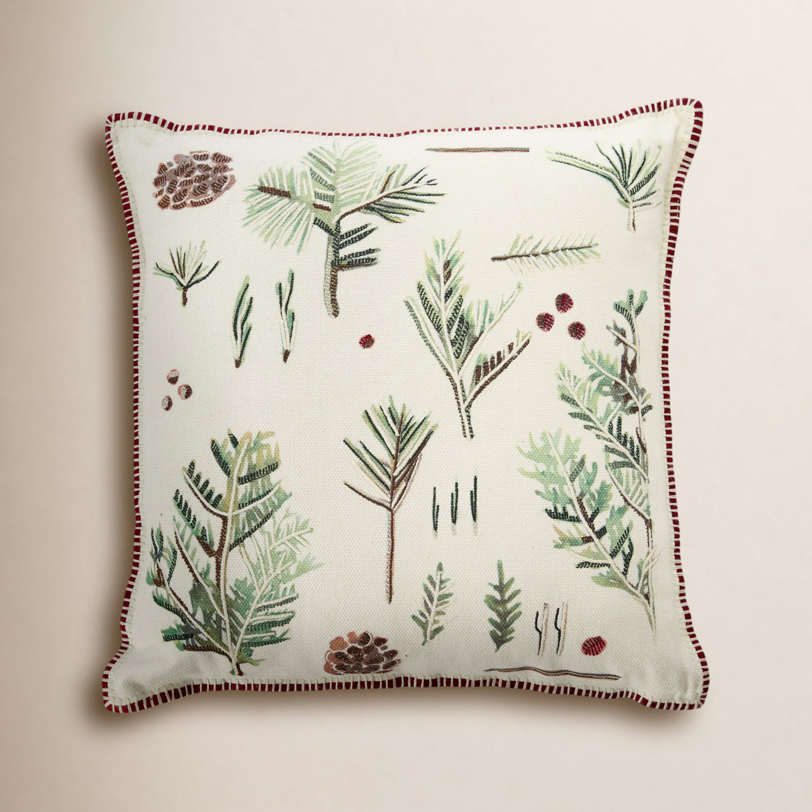 Kam Embroidered Throw Pillow