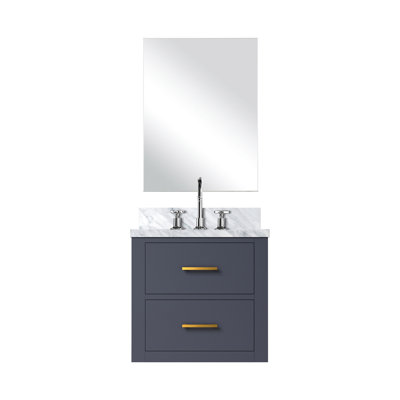 Meuble-lavabo de comptoir en acrylique bleu - 20 po X P 18 po avec robinet et comptoir à miroir, robinet et 24 heures
