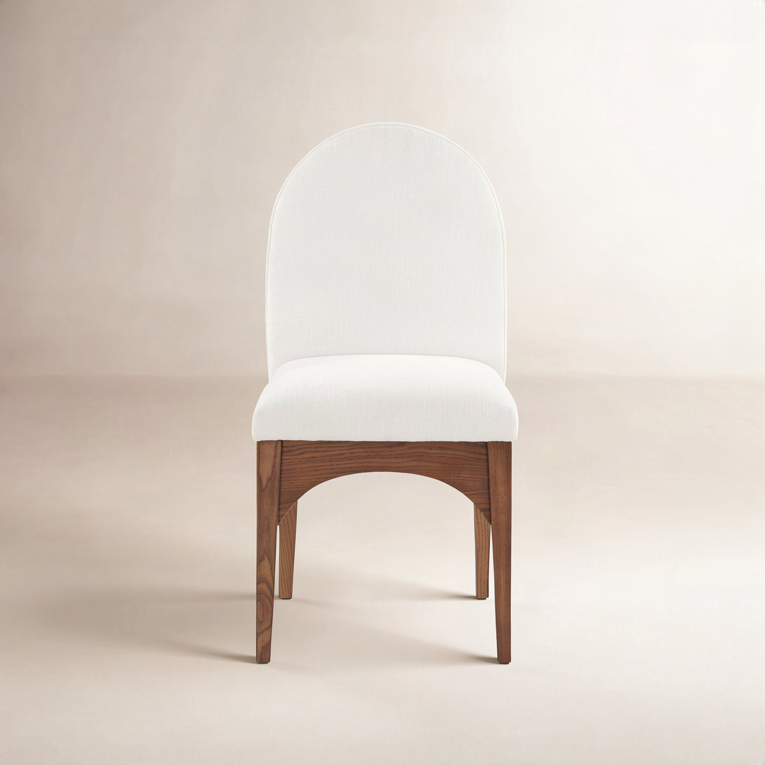 Waldorf Dining Chair, Cream Chenille, Walnut