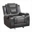 Fauteuil coulissant inclinable manuel en similicuir gris bicolore