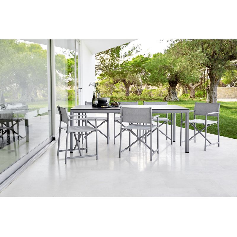 Drop Outdoor Dining Table, 39.4" W x 78.8" L x 29" H, Light Gray, Fossil Gray