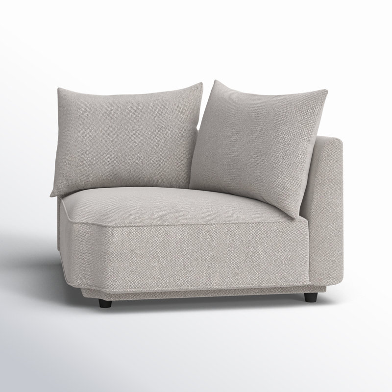 Catalya Upholstered Corner Chair, Novax Light Grey Boucle